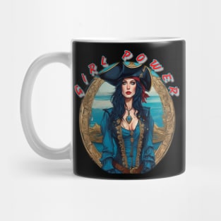 Girl power, blue eyed pirate lady Mug